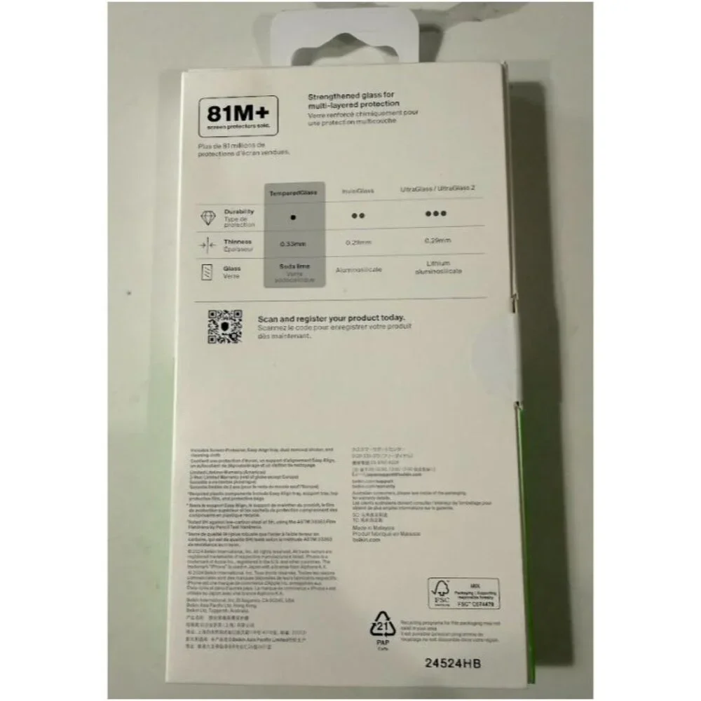 Belkin ScreenForce TemperedGlass Treated Screen Protector